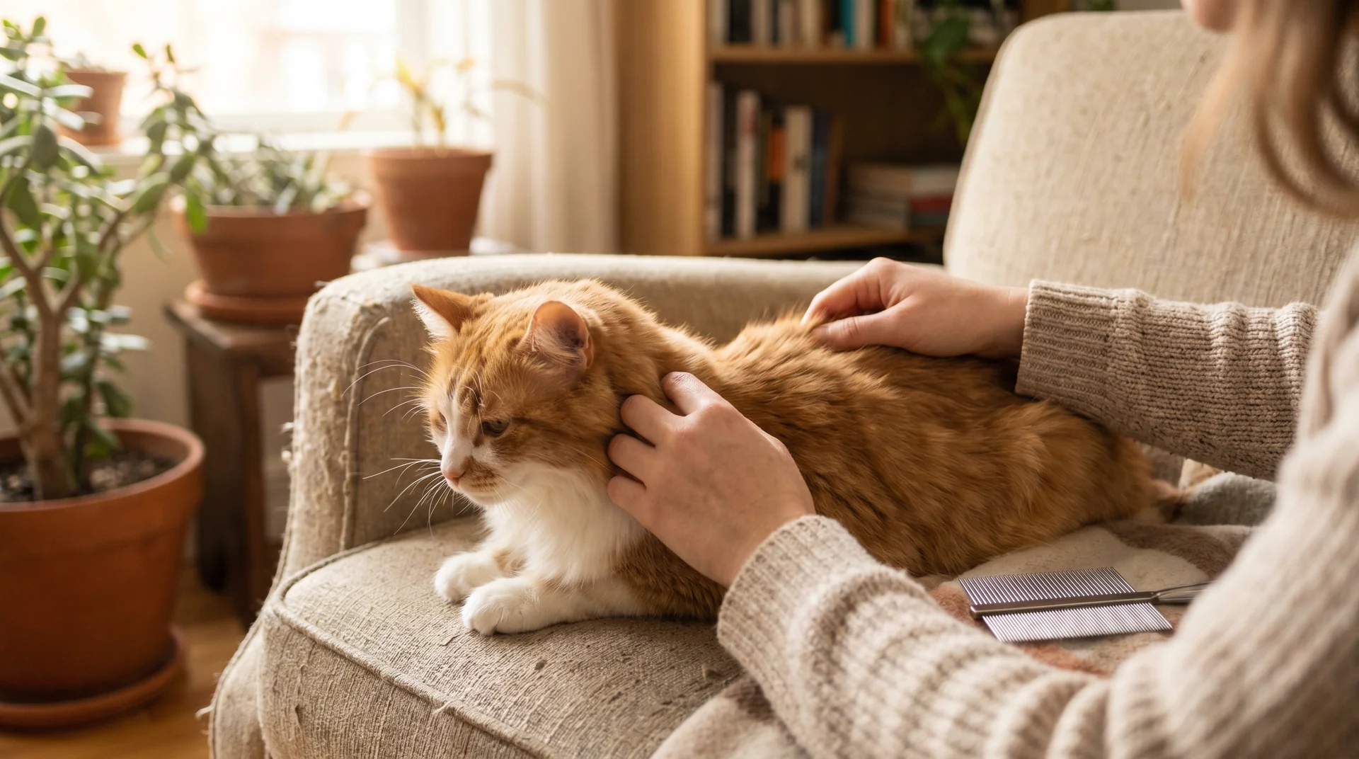 Parasitenschutz bei Katzen, Kontrolle des Fells auf Flöhe